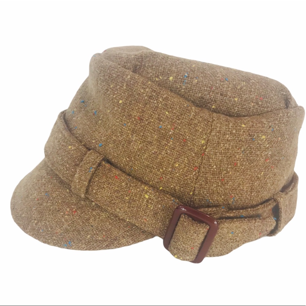 San Diego Hat Co Tweed Side Buckle Newsboy Cap OS